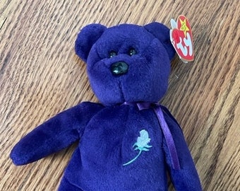 Princess Diana Purple Bear - ty Beanie Original Baby - 1997 - MINT CONDITION