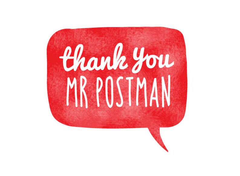 Thank you mr postman rubber stamp FREE SHIPPING WORLDWIDE