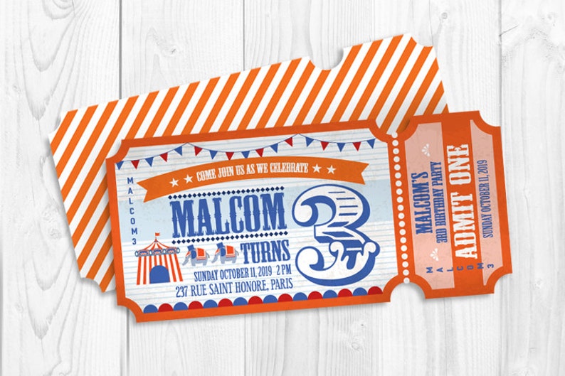 Printable Admission Ticket Birthday Card Invitation Card Etsy