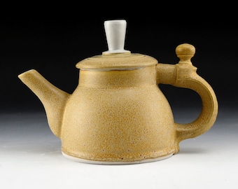Teapots - Bamboo and Wheat original. Porcelain. Original handle designs. Signed and dated by Dan Saultman. PRICE EACH.