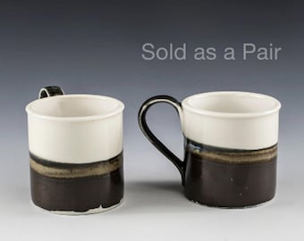 Mugs - Tin Cup Style - fine Porcelain - Great gift for the Tea drinker. A Perfect Tea Mug - Collectors set - Only two available.