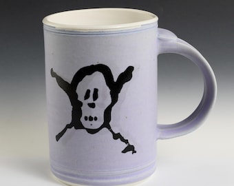 Pirate Mugs Goth Black fired-in graphic. Ceramic Gifts. Limited edition. Each one different.