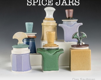 Spice/Pill Jars III •  Ditch the ugly pill bottles. For Spices or Pills. Each one different.
