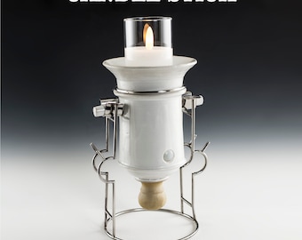 Candle Stick Features LED Candle and Creative Polished Stainless Steel