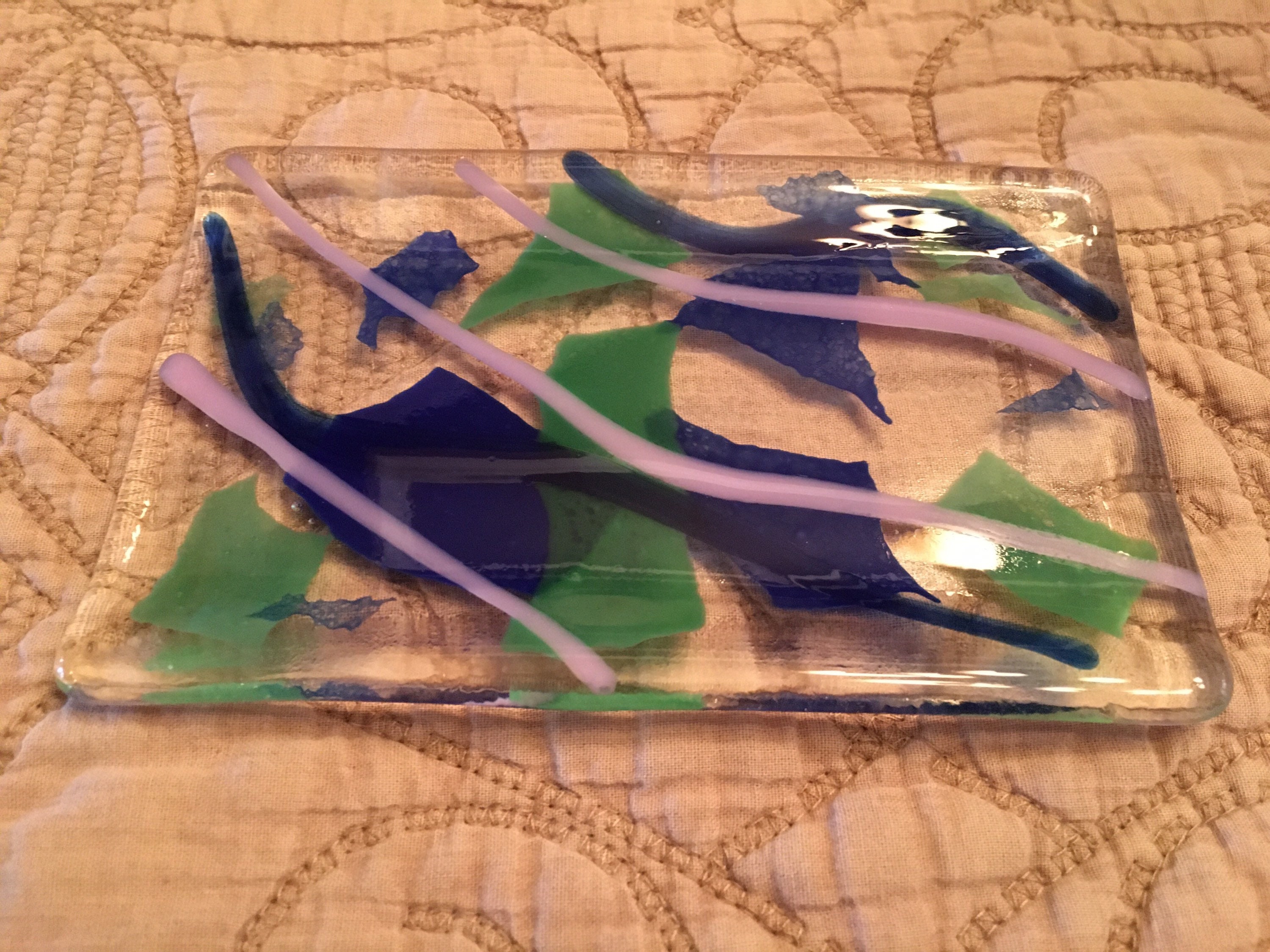 Confetti Glass Fusion Dish Etsy