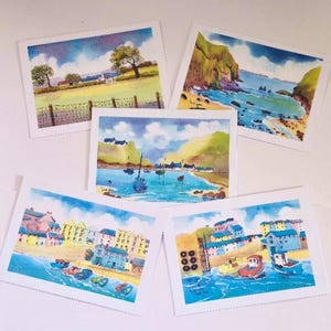 Artist, Greeting cards, The Pembrokeshire Collection, West Wales, Set Of 5,  From my Original Watercolours, A5, Blank inside, Welsh Art,
