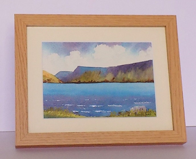 Llyn Y Fan Fach, The Brecon Beacons, Wales, Original Watercolour, Framed, in 9 x 7'' Frame, Gift Idea, Landscape Art, Art and Collectibles