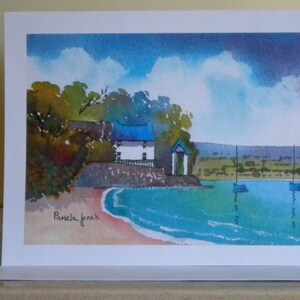 Art Greetings Card, Or Note Card, Dylan Thomas&#39;s, Boat House, Laugharne, Wales, Welsh Poet, Size A5,  Blank inside for own message