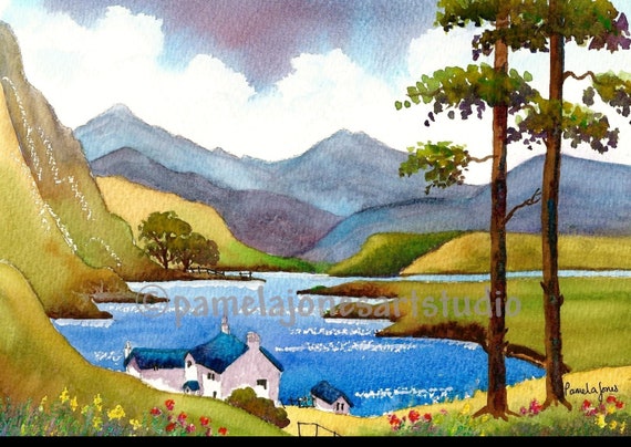 Watercolour Print Snowdon Snowdonia North Wales Welsh Etsy