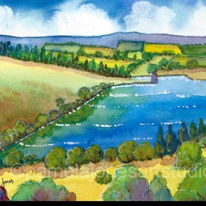 Original Watercolour, Painting, Cray Reservoir, Brecon Beacons, South Wales, in 14 x 11&#39;&#39; Mount, Gift Idea, Art and Collectibles, Wall Art