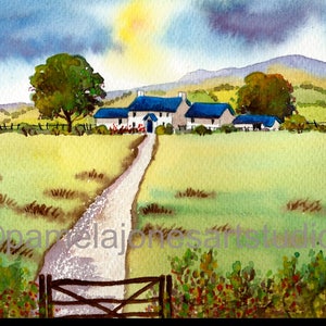 Original Watercolour, Painting, Hillside Cottage,  Wales, Size 14 x 11ins, Gift Idea, Art and Collectables, Home and Living, Welsh Art