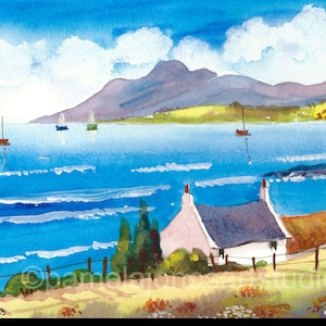 Original Watercolour, Painting, Croft, Isle Of Arran, Scottish Island, in 14 x 11&#39;&#39; Mount, Gift Idea, Art and Collectibles, Home Decor, Art