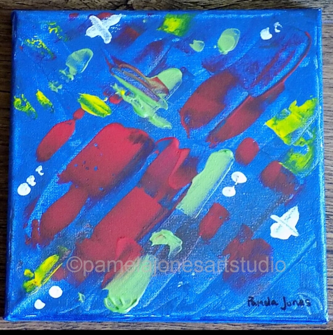 Abstract Original Acrylic Painting Wrapped Canvas 20 X 20 - Etsy