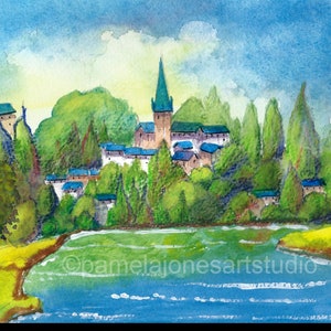 Original Watercolour, Painting, Ross On Wye, Herefordshire, England, in 14 x 11&#39;&#39; Mount, Gift Idea, Art and Collectibles, Home and Living