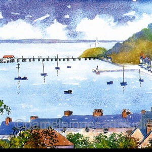 Mumbles Print, Swansea Bay Print, South Wales, Welsh Art, in 8 x 6&quot; Mount, Small Gift idea, Wall Art, Home Decor, Seascape, Gift From Wales