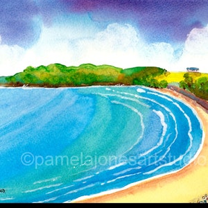 Original Watercolour, Painting, Langland Bay, Swansea, South Wales, in 14 x 11&#39;&#39; Mount, Gift Idea, Art and Collectibles, Home And Living