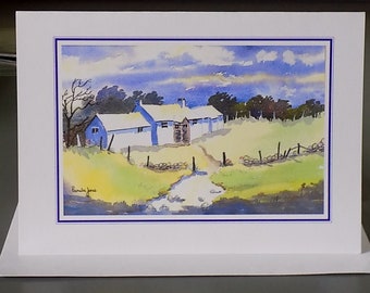 Art Greetings Card, Pembrokeshire Cottage, West Wales, Size A5, from my, Original Watercolour, Blank inside, For Any Occasion, Birthday Card