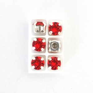 Light Siam - 29SS / 6MM Sew On Crystals - Chaton Montees - Sliders - Great For Beading & Wire - Multiple Pack Sizes Available