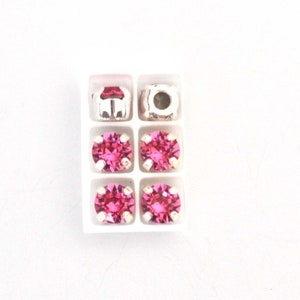 Rose - 29SS / 6MM Sew On Crystals - Chaton Montees - Sliders - Great For Beading & Wire - Multiple Pack Sizes Available