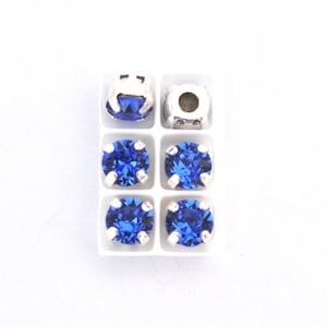 Sapphire - 29SS / 6MM Sew On Crystals - Chaton Montees - Sliders - Great For Beading & Wire - Multiple Pack Sizes Available