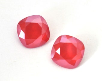 Royal Red 12mm Cushion Cut 4470 Barton Crystals - Multiple Pack Sizes Available