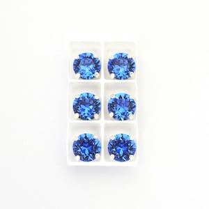 Sapphire - 39SS / 8MM Sew On Crystals - Chaton Montees - Blue Sliders - Great For Beading & Wire - Multiple Pack Sizes Available