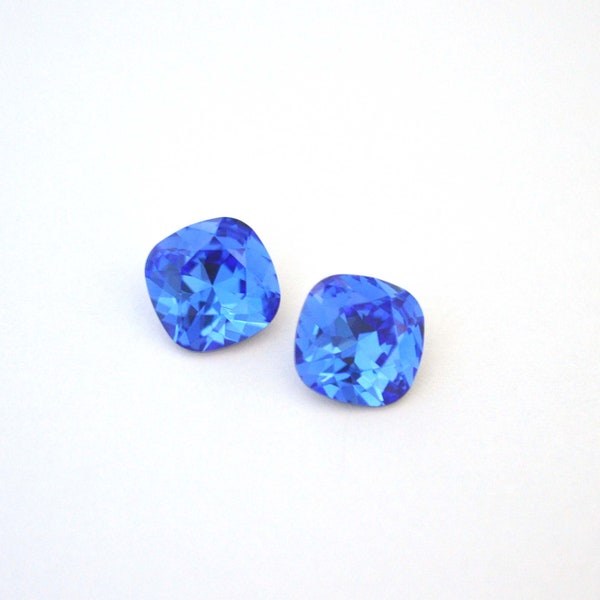 Sapphire 12mm Cushion Cut 4470 Barton Crystals - Multiple Pack Sizes Available