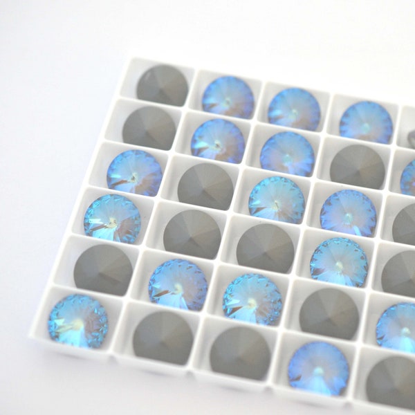 Serene Gray Delite 12mm Rivoli 1122 Round Barton Crystal - Multiple Pack Sizes Available