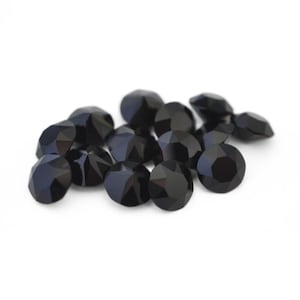 Jet Black 39ss 1088 Round Crystals by Swarovski® 8mm Pointed Back Chatons, Cup Chain