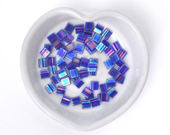 Cobalt AB Full, Half & Quarter Sizes -  Miyuki Tila Beads - TL0177 - Beads For DIY Jewelry - Multiple Pack Sizes Available - 0177, 177