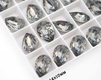 Black Diamond 14x10mm Pear Shape 4320 Crystals by Swarovski® - 1 Piece