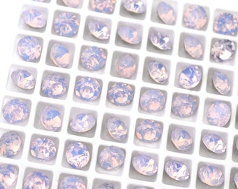 Pale Violet Opal 8mm Chatons, Round Glass Rhinestones, DIY Craft Crystals - North Star Crystals - Multiple Pack Sizes Available