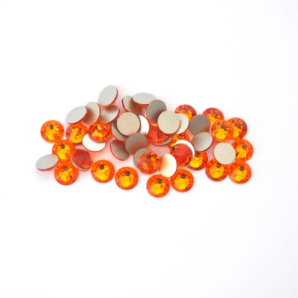 Tangerine Orange 30ss 6mm 2058 Flatback Barton Crystal - Fits 6mm Cup Chain! Multiple Pack Sizes Available