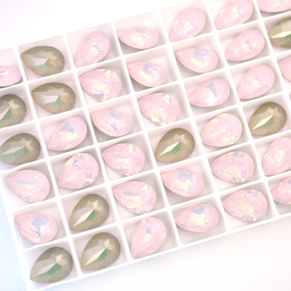 Rose Water Opal 14x10mm 4320 Pear Shape Barton Crystal - Multiple Pack Sizes Available