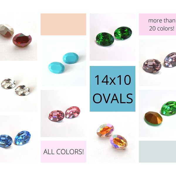 All Colors! 14x10mm Oval Shape 4128 & 4120 Barton Crystal - Pick Your Colors and Pack Size!