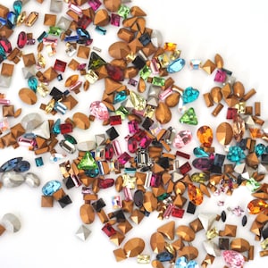 Tiny Fancy Shapes Point Back Austrian Crystal Mix, Lots of Shapes, Sizes, Colors, Nail Art, Crystal Clay, Jewelry Repair - 50 Piece Mix