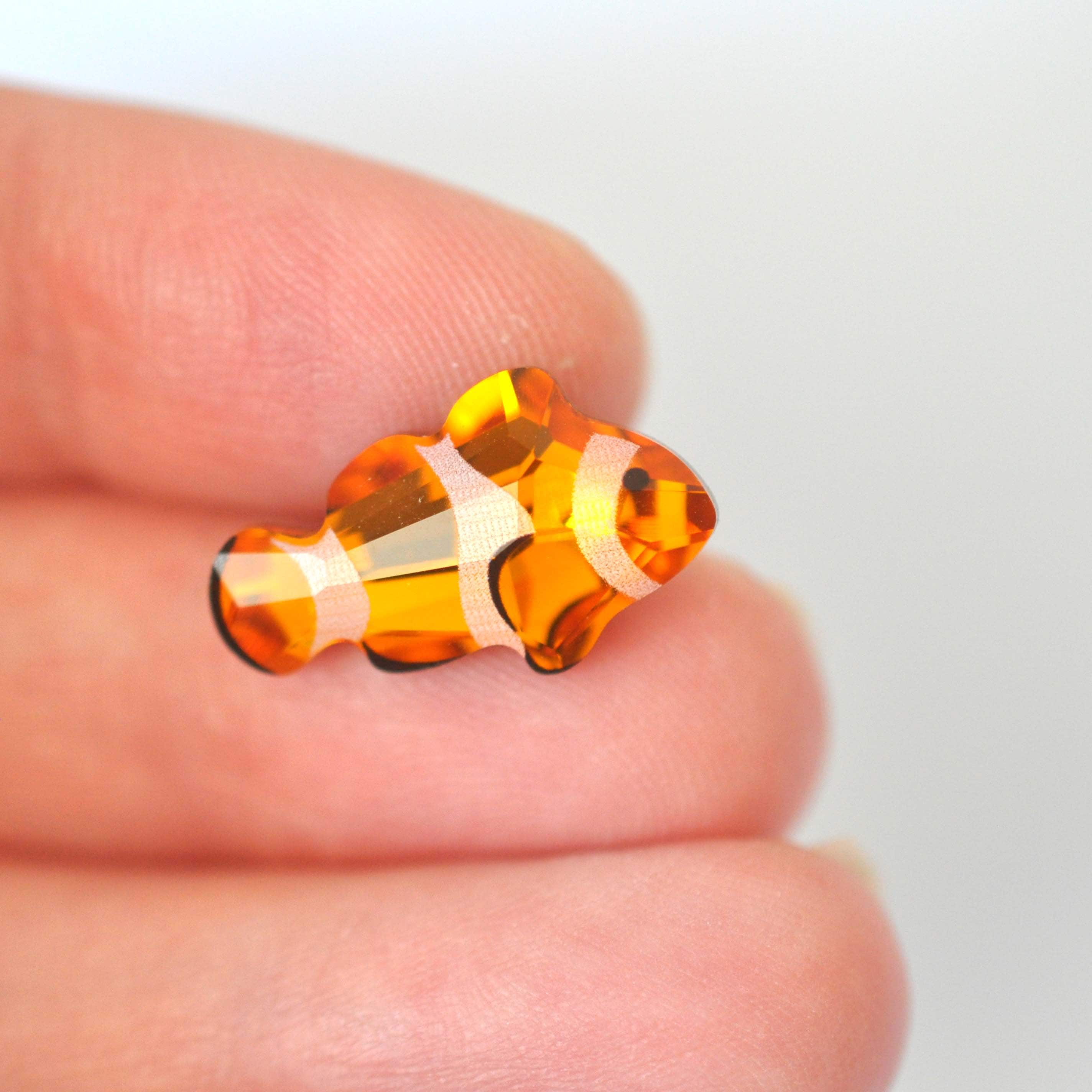 sec クリスタルジェリーフィッシュ Clownfish Fancy Crystal 20.5x12mm Medium Topaz - 4049 Barton