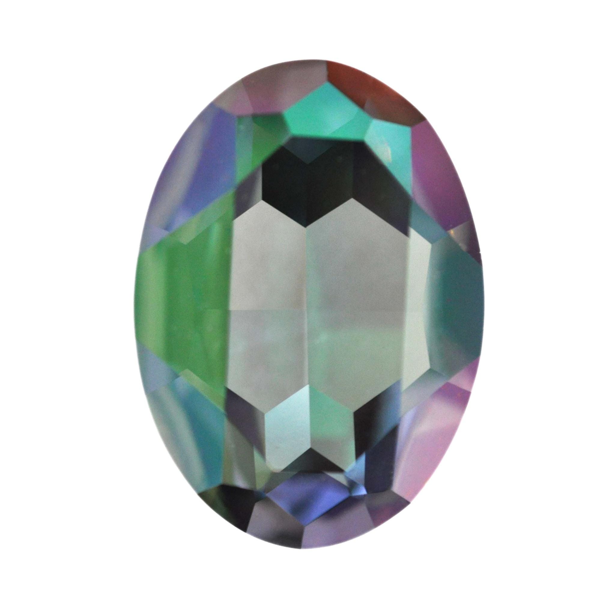 AUSTRIAN KRISTALL 53177 レア 39x28mm Aquamarine Purple Haze Oval 4127 Austrian Crystal, Made in