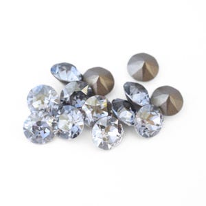 Blue Shade 39ss 1088 Barton Crystal, Made in Austria, Highest Quality Round Rhinestone Chatons Pointed Back, 8mm Cup Chain