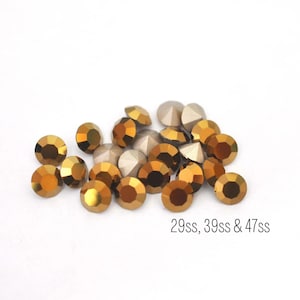 モンテカルロ プレシオサ マキシマ マシンカット チャトン - 29ss、39ss、47ss - 6 mm、8 mm、10.5 mm ブロンズクリスタル - DIY ジュエリー製作用品