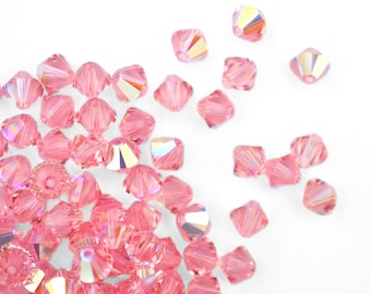 4mm & 6mm Light Rose AB Bicone 5328 Crystals by Swarovski® Beads