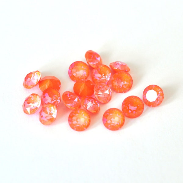 Orange Glow DeLite 39ss 1088 Chatons 8mm Barton  Crystals - Multiple Pack Sizes Available