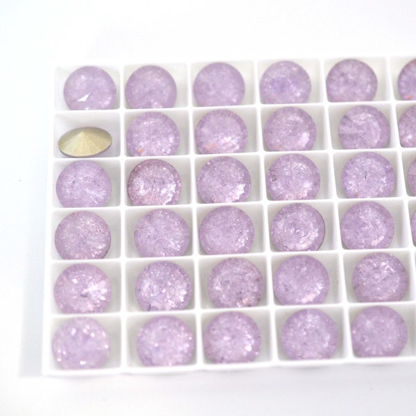 Violet Ice 12mm Rivoli Round Glass Rhinestones, DIY Craft Crystals - North Star Crystals - Multiple Pack Sizes Available
