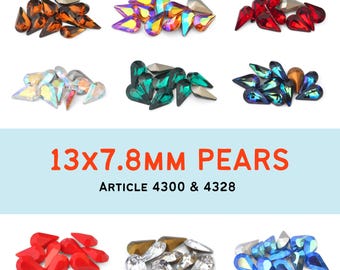 13x7.8 mm ペアシェイプ 4328、4300 個のバートンクリスタル