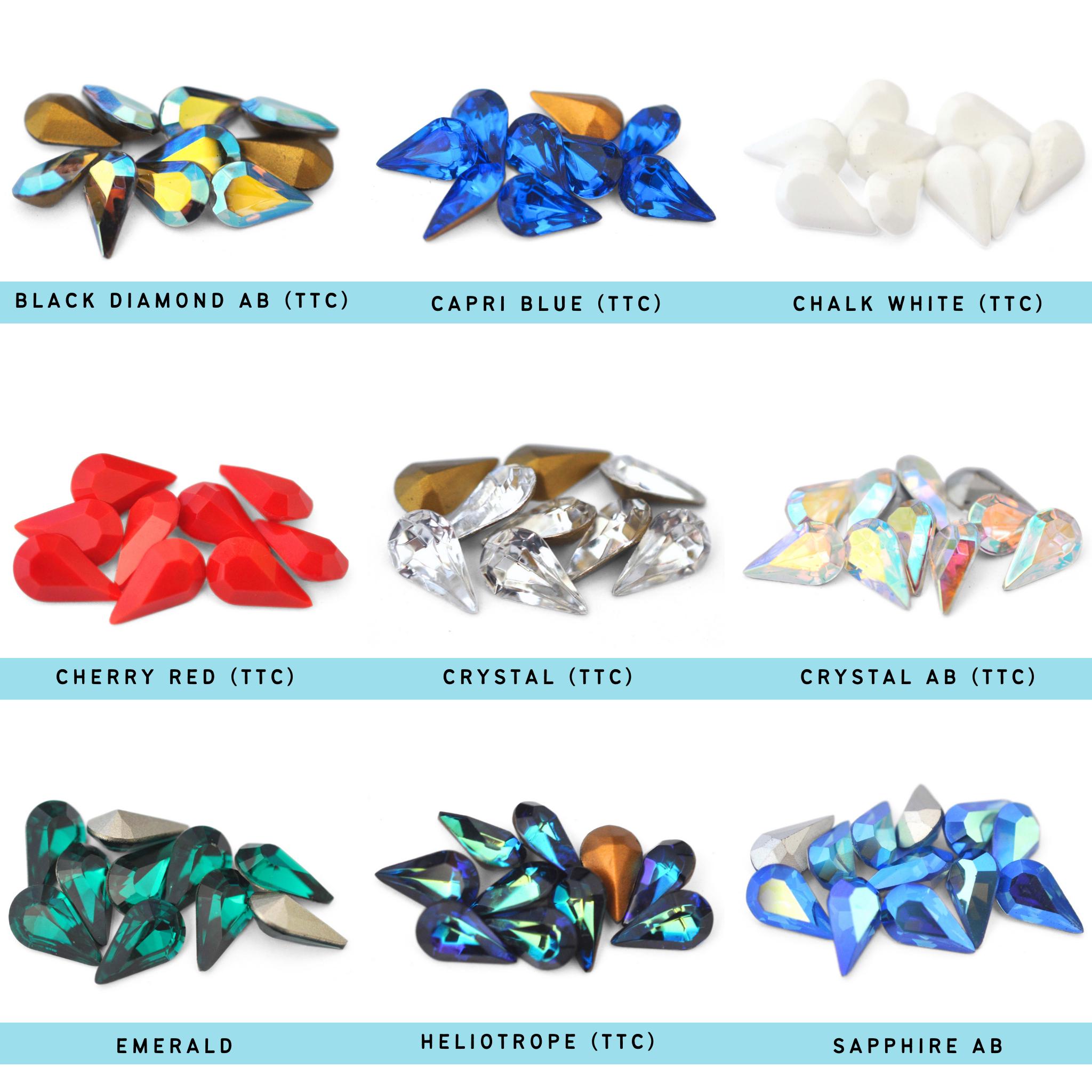 ゼータトゥレイト　クリスタルジャベリン　確認用　引退品　まとめ 13x7.8 mm ペアシェイプ 4328、4300 個のバートンクリスタル