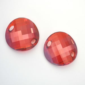 Red Magma 28mm Round Twist 2 Hole Sew On Stone - 3221 Barton Crystal - Large Red Twist - Multiple Pack Sizes Available