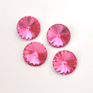 Rose 12mm Rivoli 1122 Round Barton Crystal - Multiple Pack Sizes Available