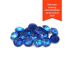 Royal Blue Delite 29ss 1088 Barton Crystal, Made in Austria, Highest Quality Round Rhinestone Chatons Pointed Back, 6mm Cup Chain, Blue