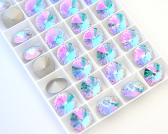 Aqua Transmission 14mm 1122 Rivoli Round Crystals by Swarovski®