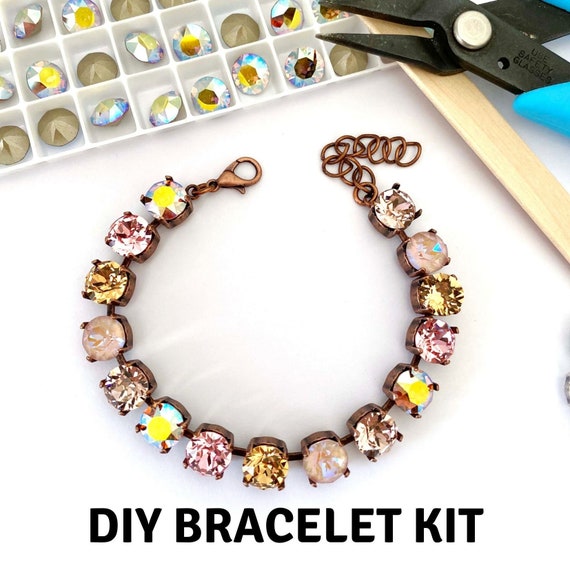 Kit per realizzare braccialetti fai-da-te con fiori di ciliegio! Crea il  tuo braccialetto scintillante: gioielli fai da te! Kit braccialetto con
